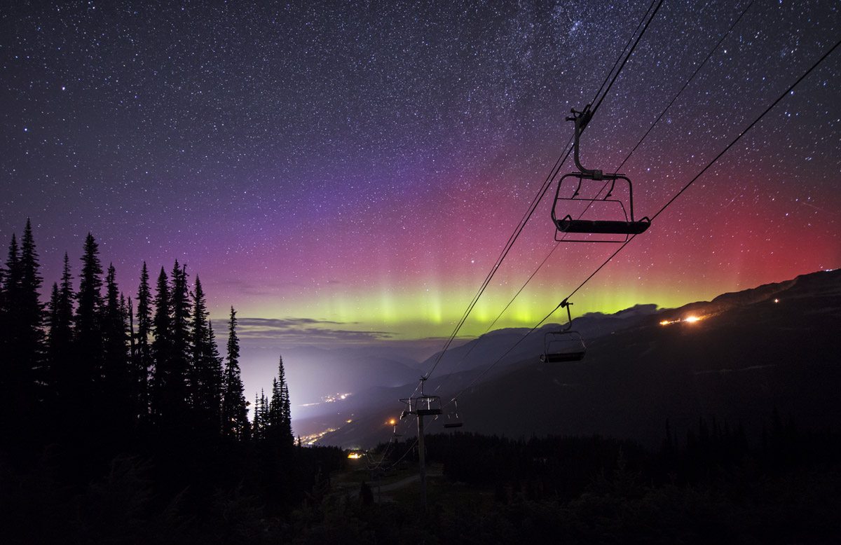 Aurora borealis from Whistler Mountain. Put your