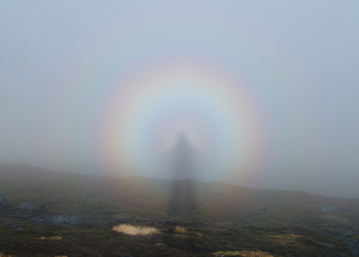 A Mountain Spectre with bright glowing halo